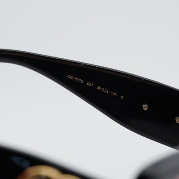 Gucci GG1975S 001 Sunglasses Shiny Black Square Frame, Red Gradient Lenses main image 6